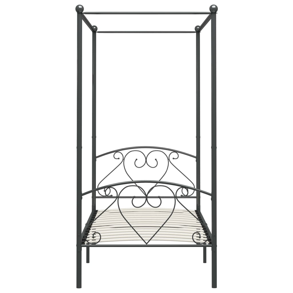 Himmelbett-Gestell Grau Metall 100 x 200 cm