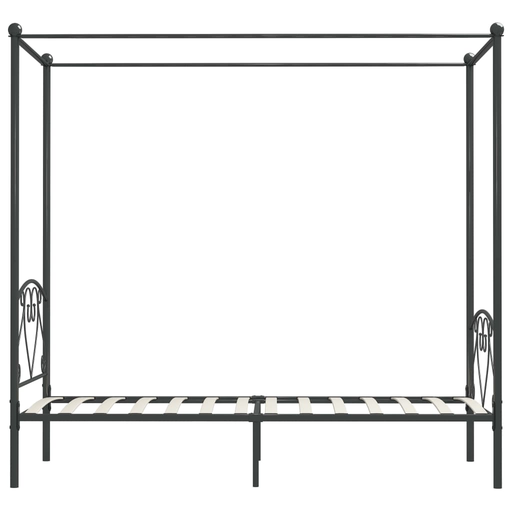 Himmelbett-Gestell Grau Metall 100 x 200 cm