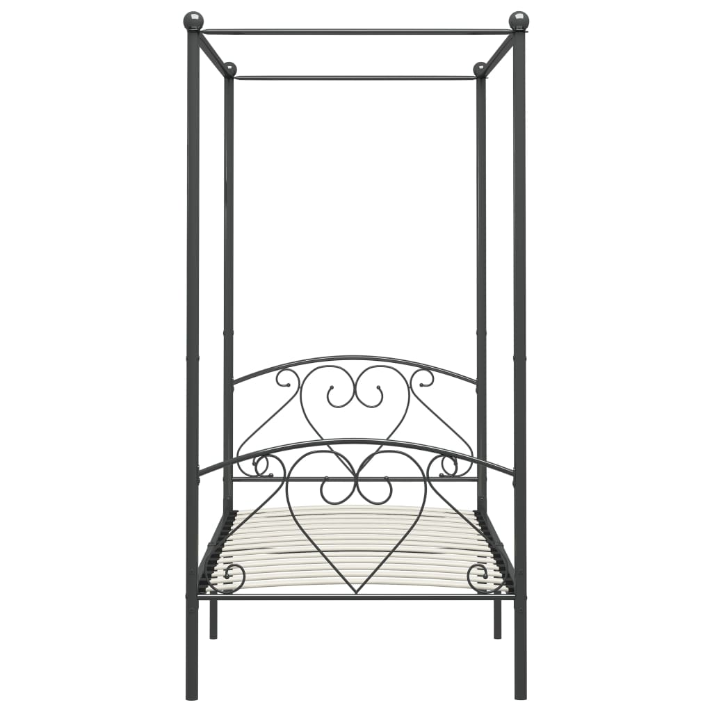 Himmelbett-Gestell Grau Metall 120 x 200 cm
