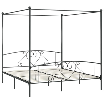 Himmelbett-Gestell Grau Metall 180 x 200 cm