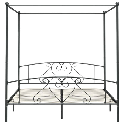 Himmelbett-Gestell Grau Metall 180 x 200 cm