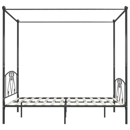 Himmelbett-Gestell Grau Metall 180 x 200 cm
