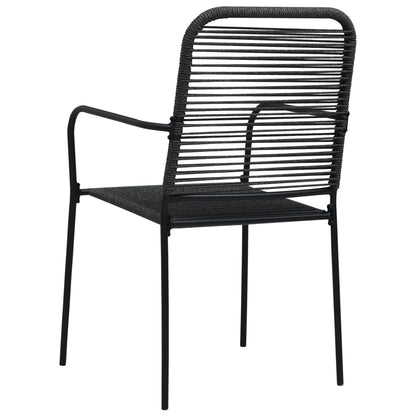 Gartenstühle 2 Stk. Baumwollseil und Stahl Schwarz