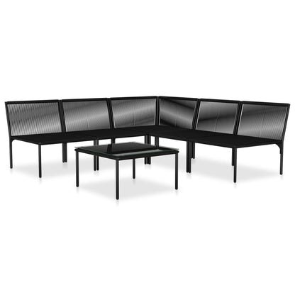 6-tlg. Garten-Lounge-Set mit Auflagen Schwarz PVC