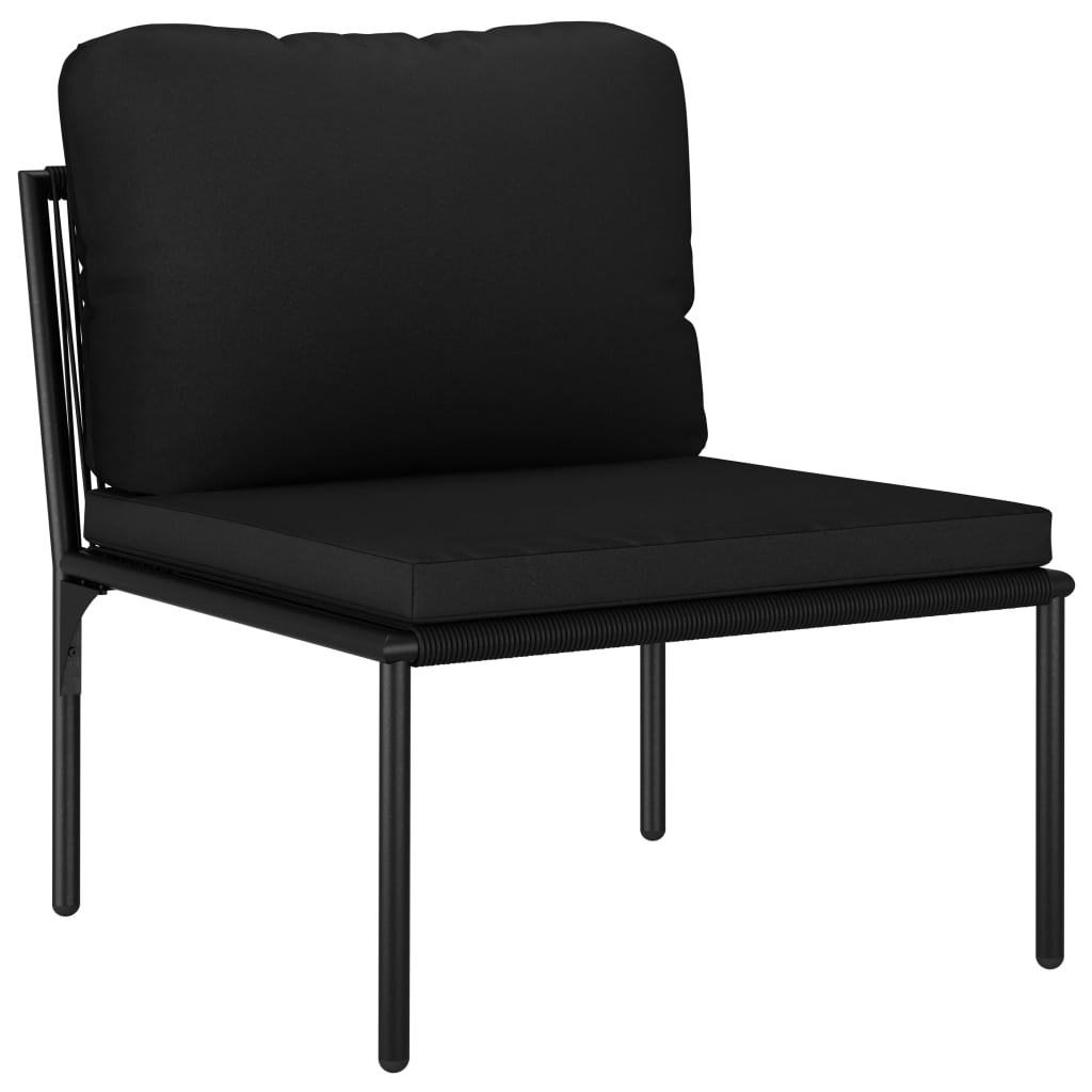 6-tlg. Garten-Lounge-Set mit Kissen Schwarz PVC