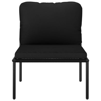 6-tlg. Garten-Lounge-Set mit Kissen Schwarz PVC