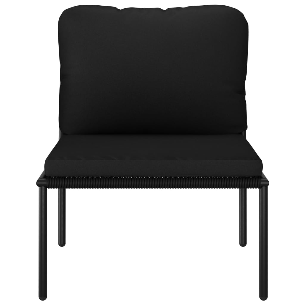 5-tlg. Garten-Lounge-Set mit Auflagen Schwarz PVC