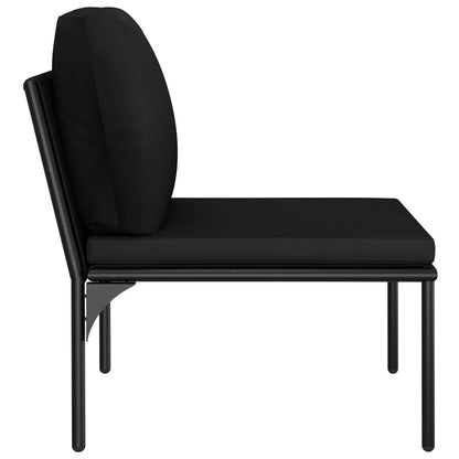 5-tlg. Garten-Lounge-Set mit Auflagen Schwarz PVC