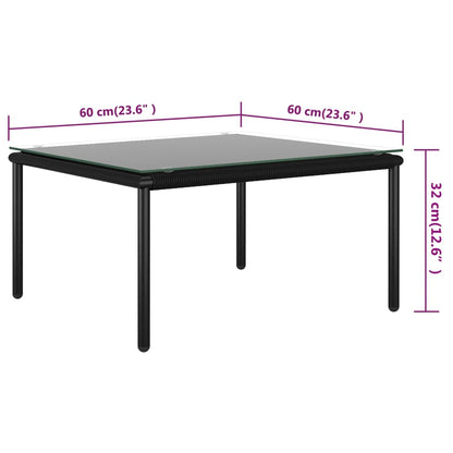 5-tlg. Garten-Lounge-Set mit Auflagen Schwarz PVC