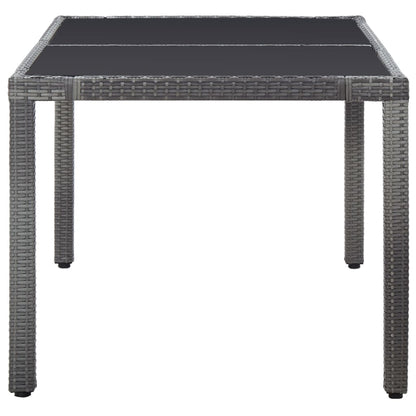 7-tlg. Garten-Essgruppe Poly Rattan Grau
