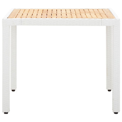 5-tlg. Garten-Essgruppe Poly Rattan Weiß