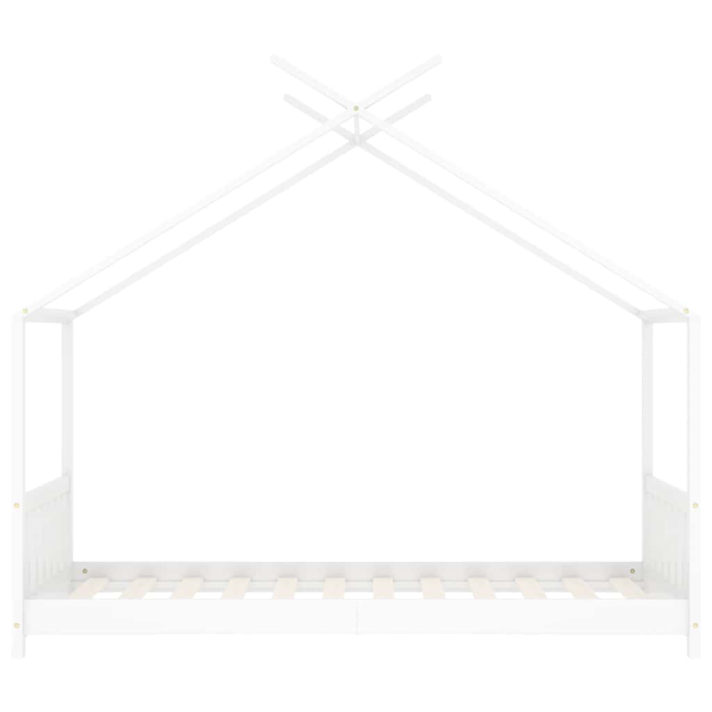 Kinder-Bettgestell Weiß Massivholz Kiefer 70 x 140 cm