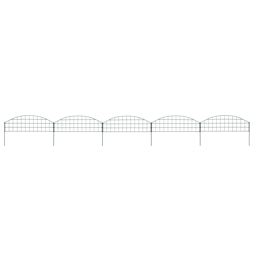 Gartenzaun Set Konvex 77,3x26 cm Grün