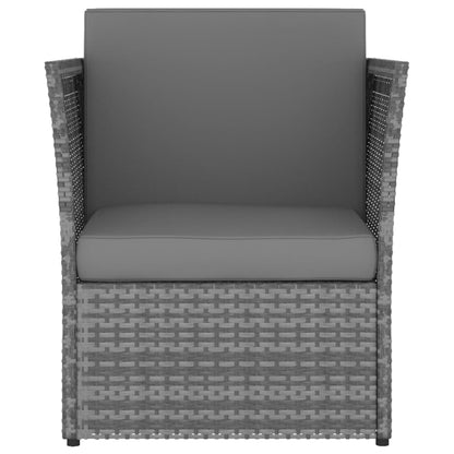 Havestol med skammel polyrattan antracit
