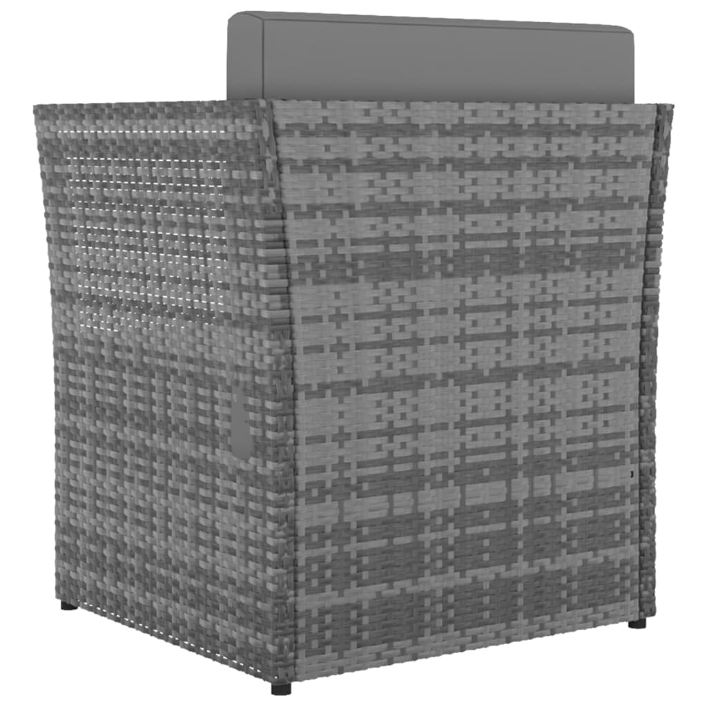 Havestol med skammel polyrattan antracit
