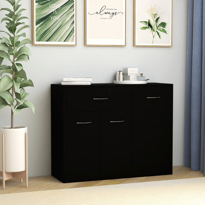 Skænk Sort 88x30x70 cm Træ Materiale