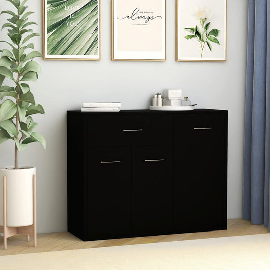 Skænk Sort 88x30x70 cm Træ Materiale