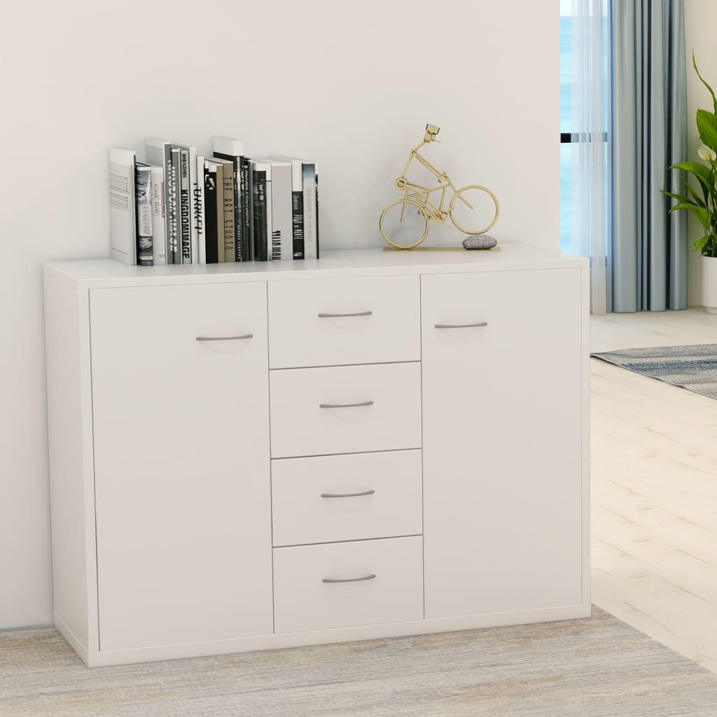Skænk Hvid 88x30x65 cm Træmateriale