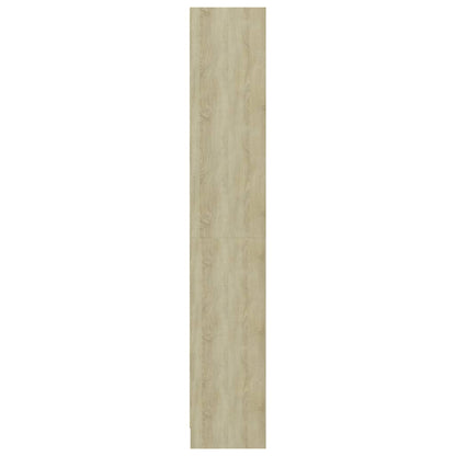 Bücherregal 4 Fächer Weiß Sonoma-Eiche 40x24x142 Holzwerkstoff