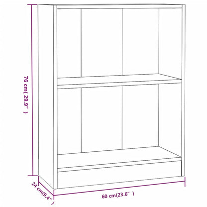 Bücherregal Grau 60x24x76 cm Holzwerkstoff