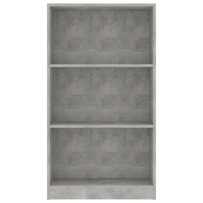 Bücherregal 3 Fächer Betongrau 60x24x109 cm Holzwerkstoff