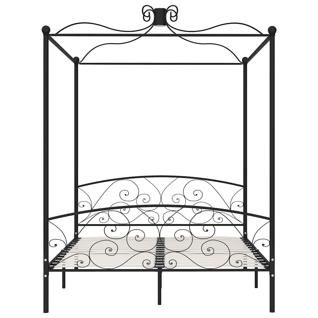Himmelbett-Gestell Schwarz Metall 180 x 200 cm