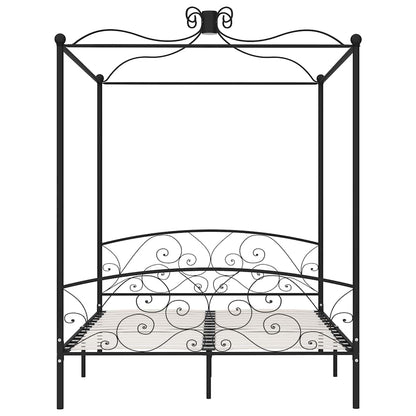 Himmelbett-Gestell Schwarz Metall 180 x 200 cm