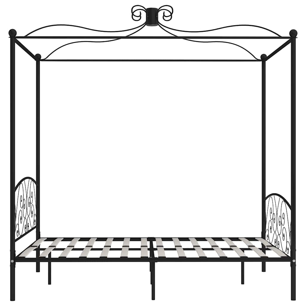 Himmelbett-Gestell Schwarz Metall 180 x 200 cm
