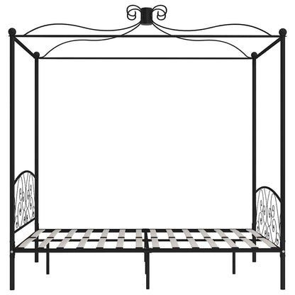 Himmelbett-Gestell Schwarz Metall 180 x 200 cm