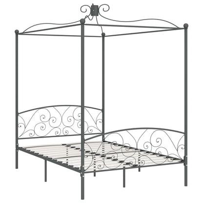 Himmelbett-Gestell Grau Metall 120 x 200 cm