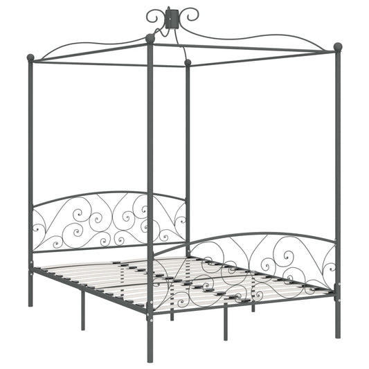 Himmelbett-Gestell Grau Metall 120 x 200 cm