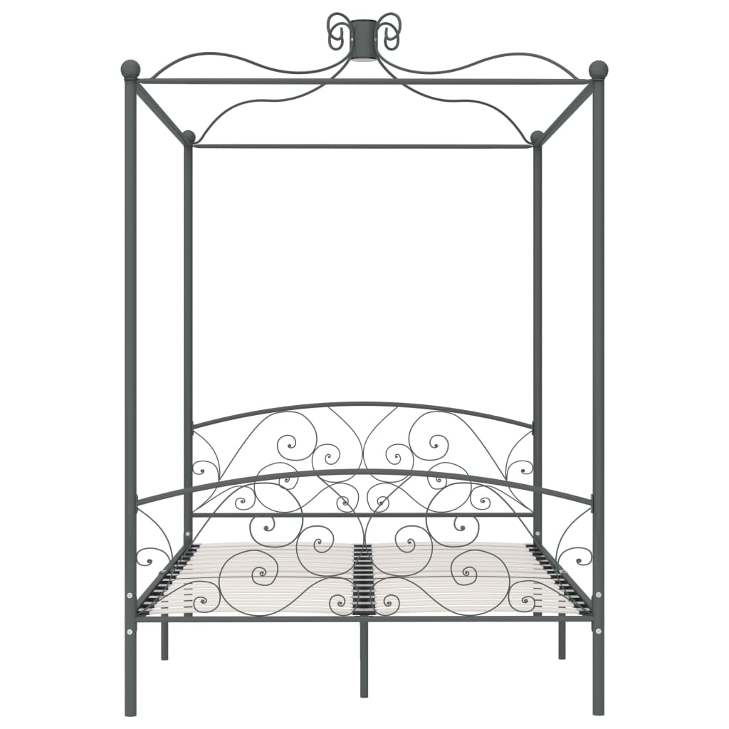 Himmelbett-Gestell Grau Metall 120 x 200 cm