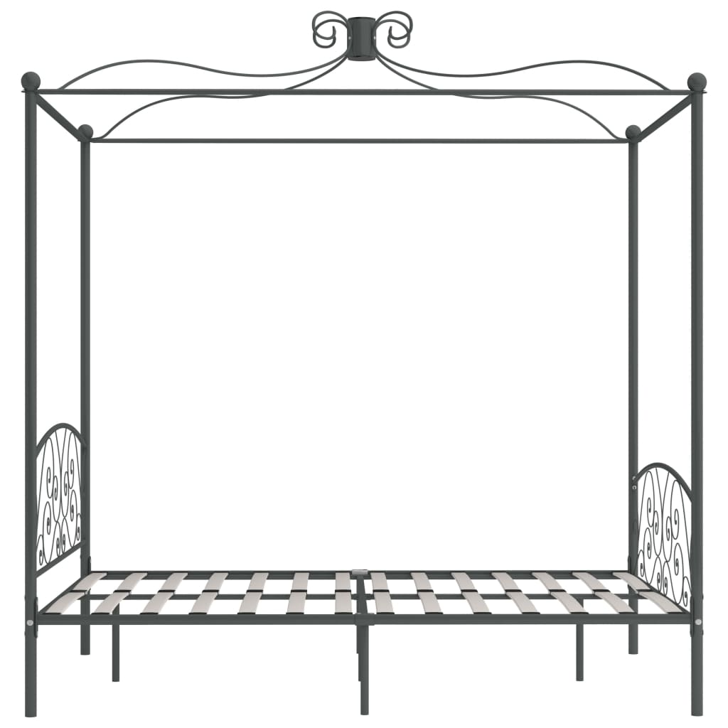 Himmelbett-Gestell Grau Metall 120 x 200 cm