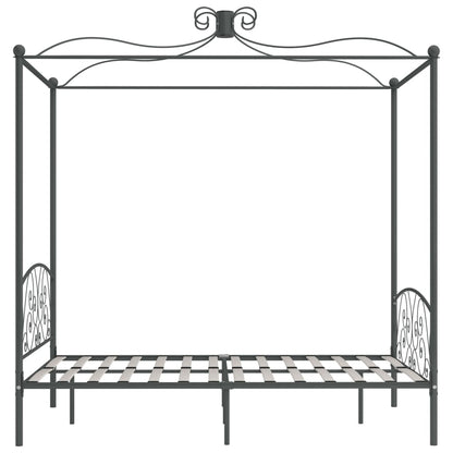 Himmelbett-Gestell Grau Metall 120 x 200 cm