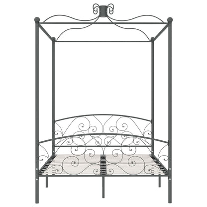 Himmelbett-Gestell Grau Metall 140 x 200 cm