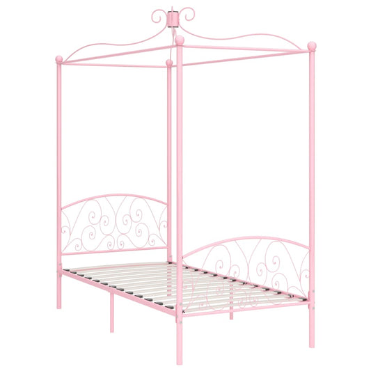 Himmelbett-Gestell Rosa Metall 90 x 200 cm