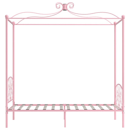 Himmelbett-Gestell Rosa Metall 100 x 200 cm