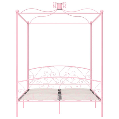 Himmelbett-Gestell Rosa Metall 160 x 200 cm