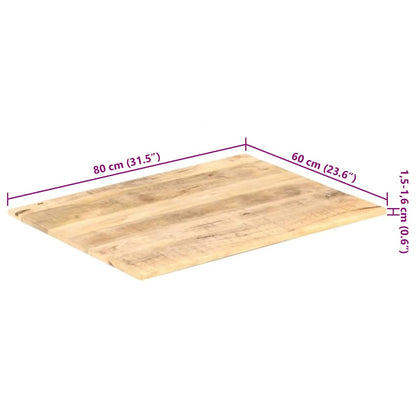 Tischplatte Massivholz Mango 15-16 mm 80x60 cm