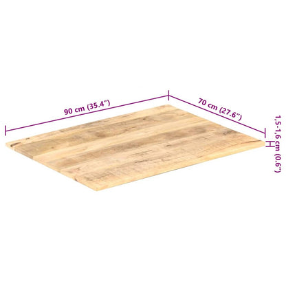 Tischplatte Massivholz Mango 15-16 mm 90x70 cm