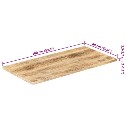 Tischplatte Massivholz Mango 25-27 mm 100x60 cm