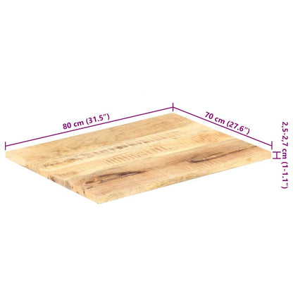 Tischplatte Massivholz Mango 25-27 mm 80x70 cm