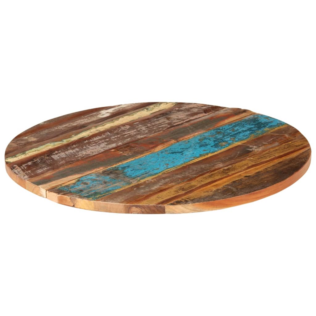 Tischplatte Rund 80 cm 25-27 mm Altholz Massiv