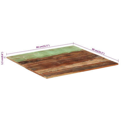 Tischplatte Quadratisch 80x80 cm 15-16 mm Altholz Massiv