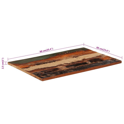 Tischplatte Rechteckig 60x90 cm 25-27 mm Altholz Massiv