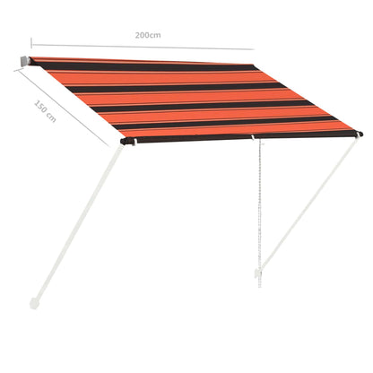 Einziehbare Markise 200×150 cm Orange und Braun