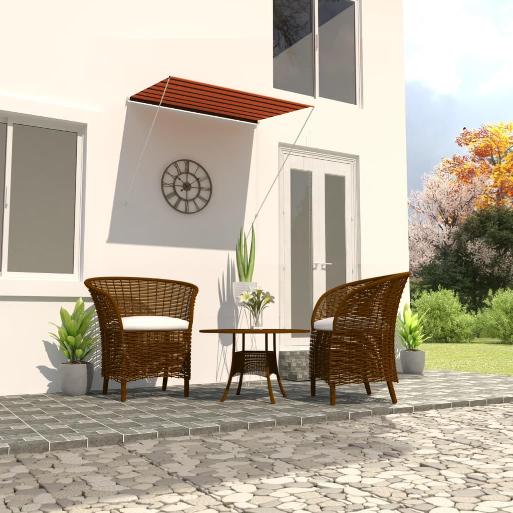 Einziehbare Markise 200×150 cm Orange und Braun