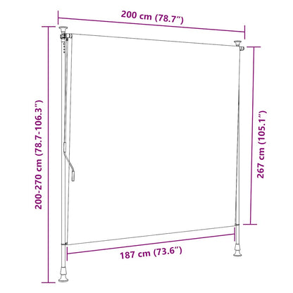 Außenrollo 200 x 270 cm Creme