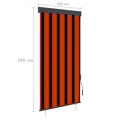 Außenrollo 100 x 250 cm Orange und Braun