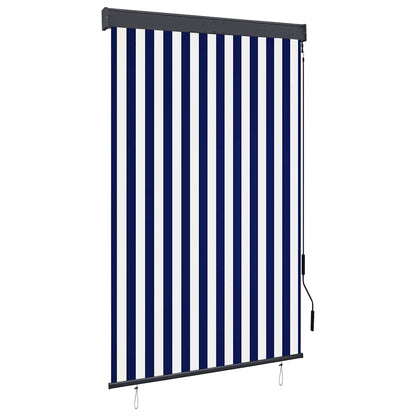 Außenrollo 120 x 250 cm Blau und Weiß